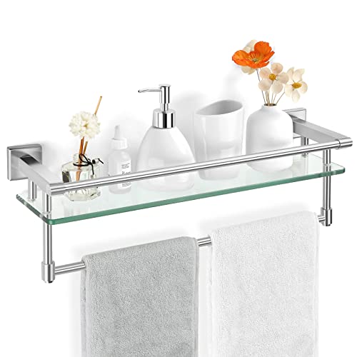 Glass Shelf with Towel Rack