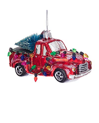 Glass Truck With Tree Ornament