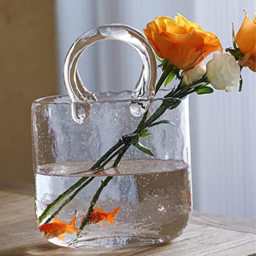 Glass Vase with Elegant Purse Design