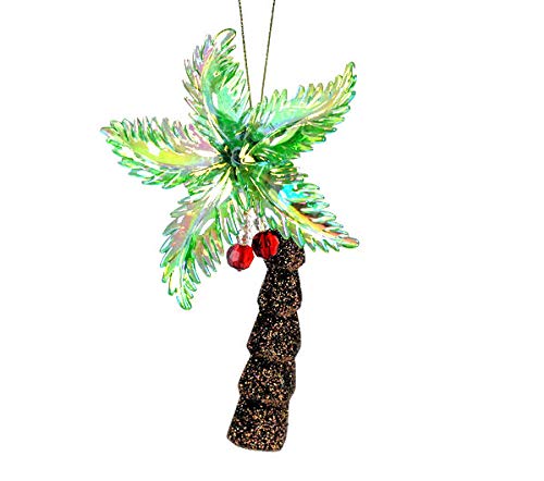 Glenhaven Iridescent Green/Brown Palm Tree Ornament