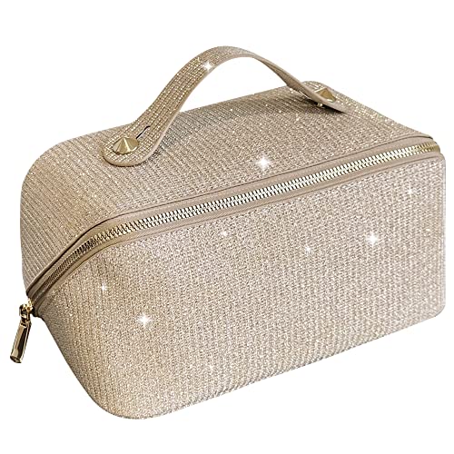 Glitter Makeup Bag with Large Capacity for Travel