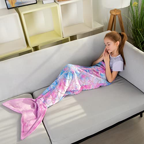 Glittering Mermaid Tail Blankets