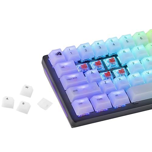 Glorious Polychroma Keycaps: Clear for RGB Shine Through for Mechanical Gaming Keyboards, 115 Keys, Translucent Cherry Profile