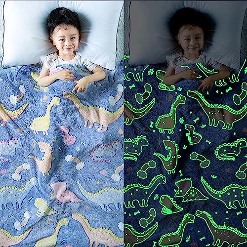 Glow in The Dark Dinosaur Blanket