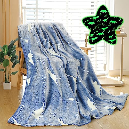 Glow in The Dark Dinosaur Throw Blanket