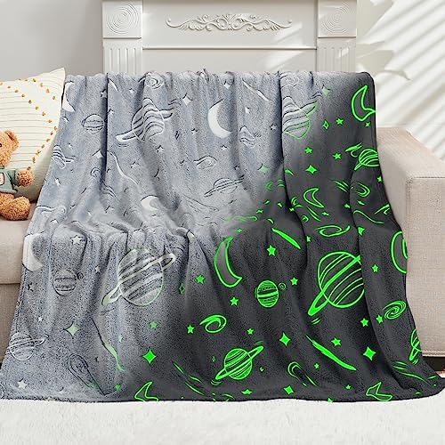 Glow in The Dark Stars Blanket for Kids - Soft and Cozy