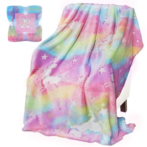  Touchat Glow in The Dark Blanket Unicorn Gifts for