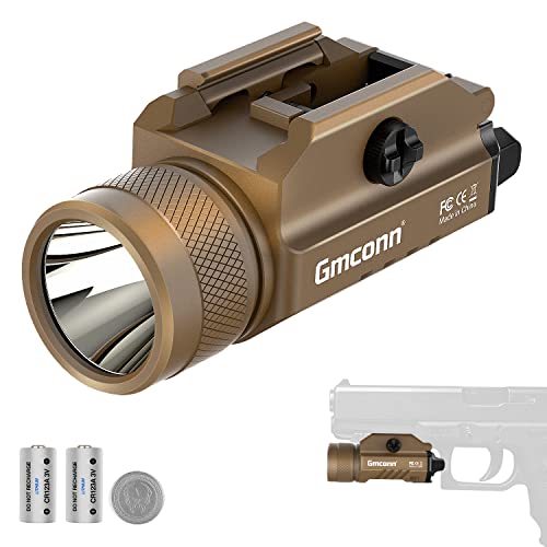 Gmconn 1200 Lumens Rail Mounted Compact Pistol Light LED Strobe Tactical Gun Flashlight