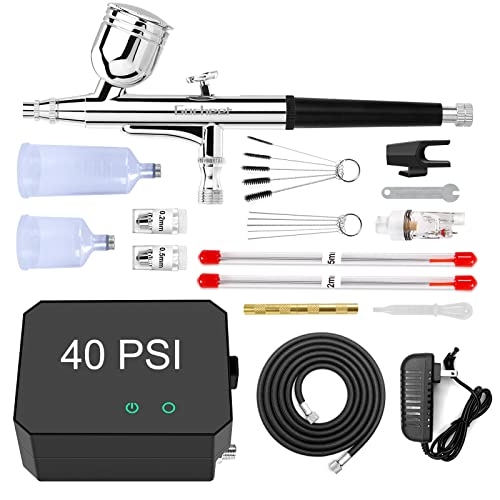 OPHIR 110V Pro Airbrush Kit Air Brush Compressor with Tank 0.2mm 0.3mm  0.8mm Airbrushes & Cleaning Kit for Model Hobby