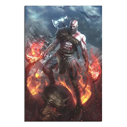 God of War Kratos Poster Canvas Wall Art