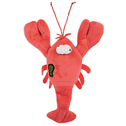 goDog Action Plush Lobster Animated Squeaky Dog Toy, Chew Guard Technology - Red, One Size