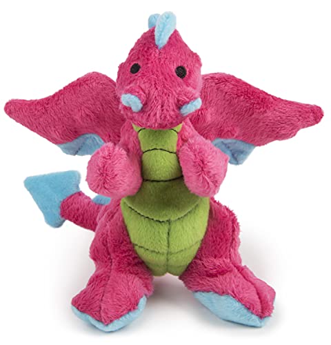 goDog Bubble Plush Dragons Squeaky Dog Toy, Chew Guard Technology - Pink, Small