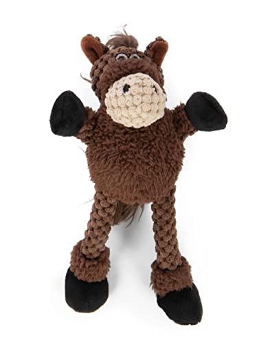 goDog Checkers Just for Me Skinny Horse Squeaky Plush Dog Toy, Chew Guard Technology