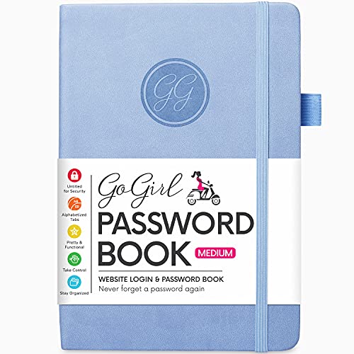 GoGirl Password Book - Convenient Password Organizer with Alphabetical Tabs