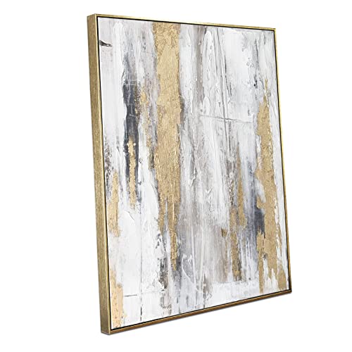 Gold Abstract Wall Art with Glitter Texture