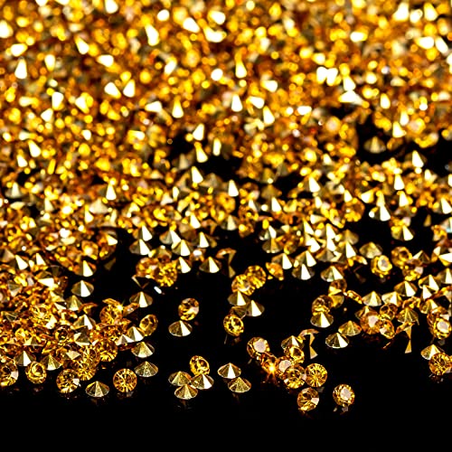 Gold Acrylic Diamonds Crystals Gems Rhinestones