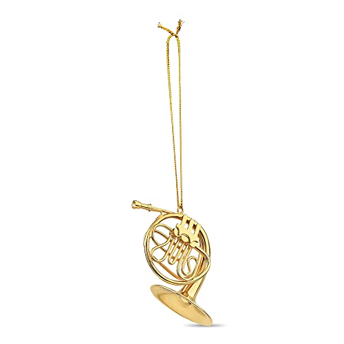 Gold Brass French Horn Ornament