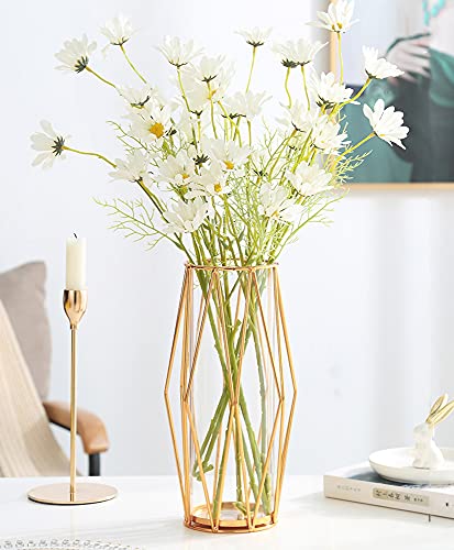 Gold Flower Vase Decorations for Living Room