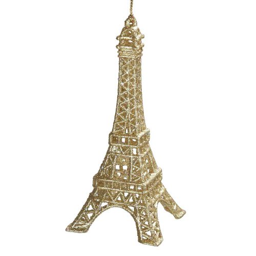 Gold Glittered Eiffel Tower Ornament