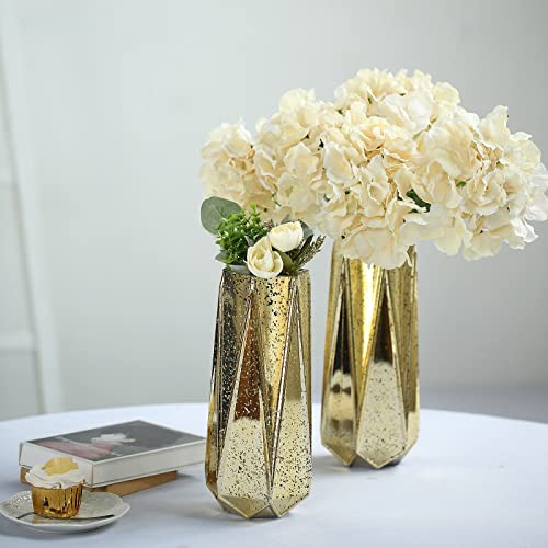Gold Mercury Glass Vases Geometric Vases Flower Centerpieces