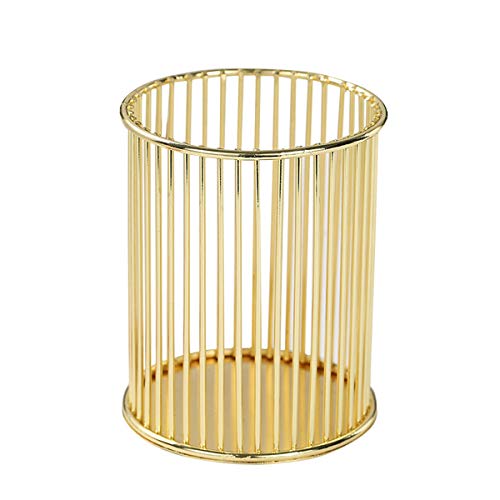 Gold Metal Pen Holder and Makeup Brushes Cup