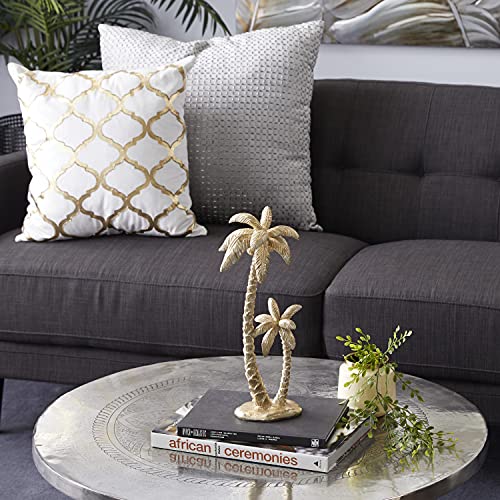Gold Palm Sculpture for Coastal-Themed Home Decor