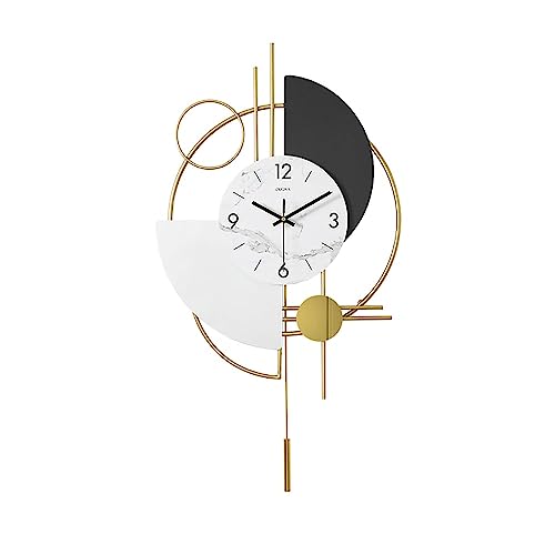 Gold Pendulum Geometric Mute Metal Digital Home Clock