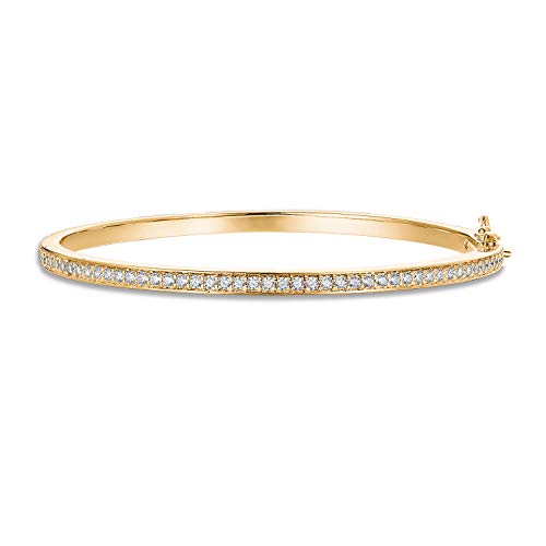 Gold Plated CZ Bangle Tennis Bracelet