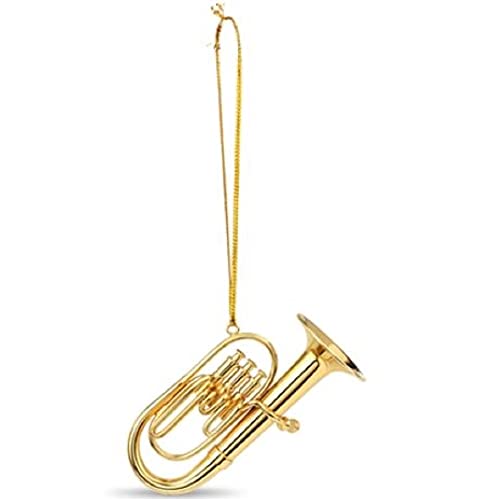 Gold Tone Tuba Hanging Ornament