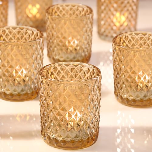 Gold Votive Candle Holders for Wedding Centerpiece Decor
