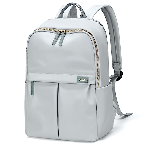 GOLF SUPAGS Laptop Backpack with Separate Laptop Compartment Water Resistant Computer Backpacks Fits 15 Inch Notebook Travel Work Bags for Women (Pale Grey)