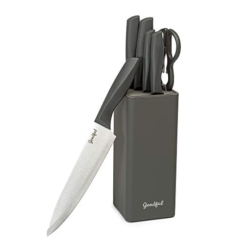 Goodful Premium Knife Set, 7 Pieces, Charcoal Gray