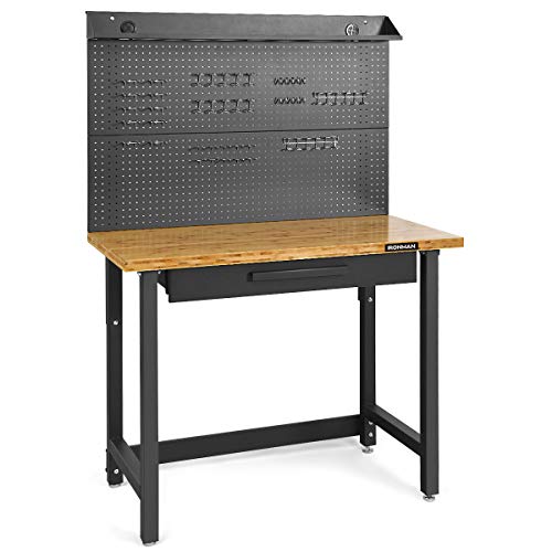 Goplus Work Bench with Removable Pegboard