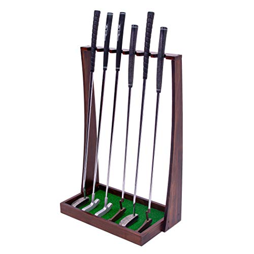 GoSports Premium Wooden Golf Putter Stand