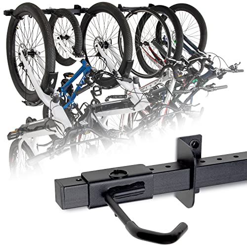 GoSports Wall Mounted Bike Rack for Garage - Vertical Storage for 4 to 6 Bicycles
