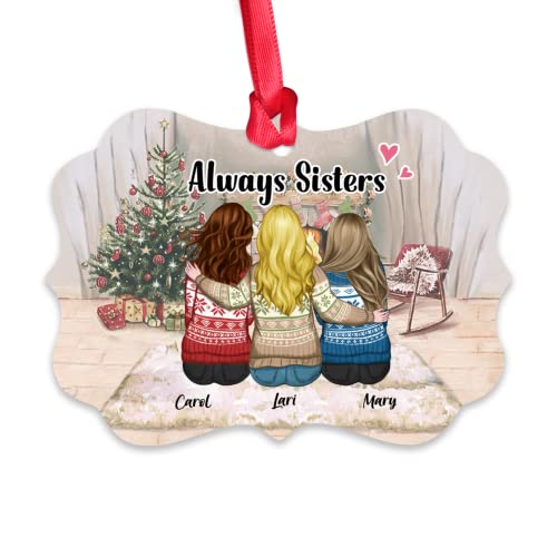 Gossby Personalized Christmas Ornament for Sisters