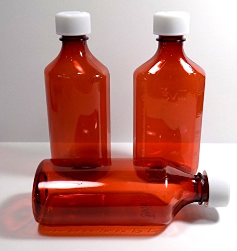 Graduated Oval Amber Medicine Bottles