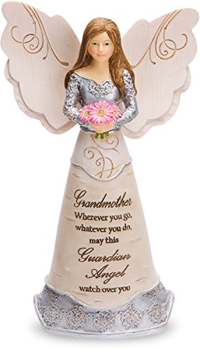 Grandmother Guardian Angel Figurine 6 Inch, Solid, Pink