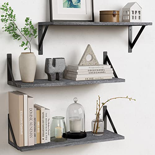 Gray Floating Shelves Set of 3