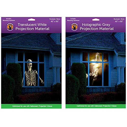 Gray Holographic Window Projection Screens for Halloween Videos