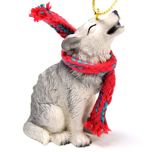 Gray Wolf Christmas Ornament