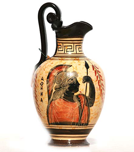 Greek Black-Figure Ceramic Vase Pot - Handmade Replica of Ancient Greek Art