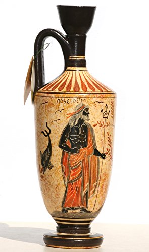 Greek Ceramic Vase: Goddess Athena Poseidon Replica