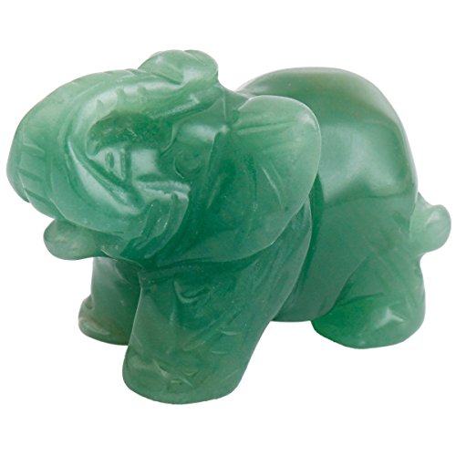 Green Aventurine Elephant Pocket Statue