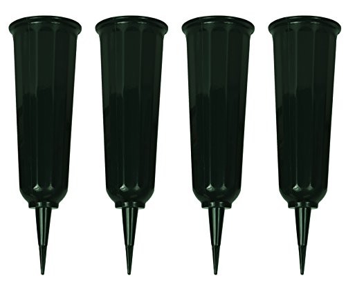 Green Cemetery Vases - Set of 4