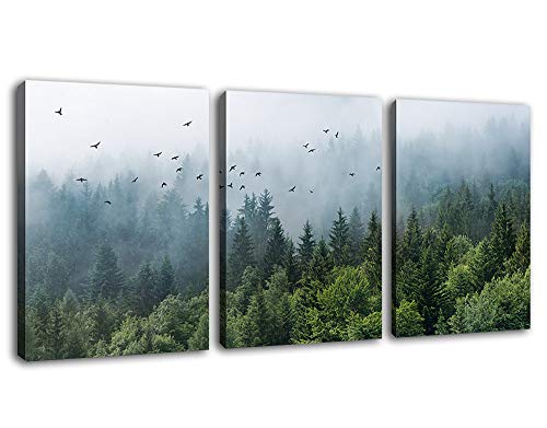 Green Forest Wall Art - Contemporary Canvas Pictures