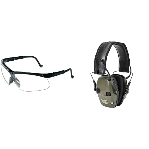 Green Impact Sport Sound Amplification Electronic Earmuff with Clear Lens Safety Eyewear