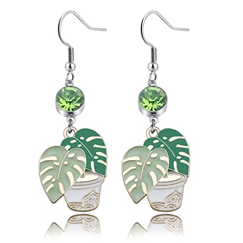 Green Potted Plant Earrings