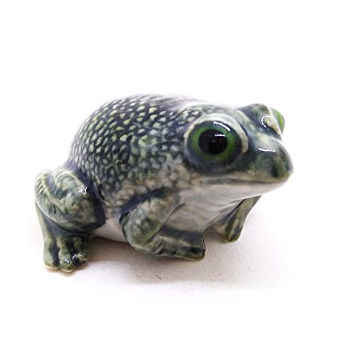 Green Toad Ceramic Figurine
