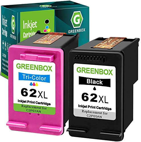 GREENBOX Ink Cartridge 62XL Replacement for HP Envy 7640 5660 5540 5640